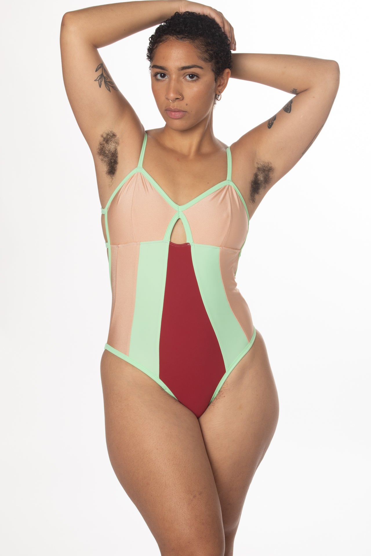 RTS PARADISE COVE PANELED CHEEKY ONE-PIECE SWIMSUIT
